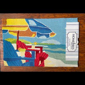 NEW Homefires Oceanside Chairs hooked rug